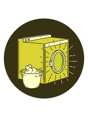 Dövme biçimi çamaşır makinesinin renk canlandırması