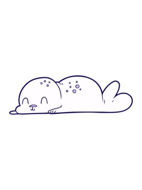 Şirin fok yavrusunun neon ışık efekti animasyonu