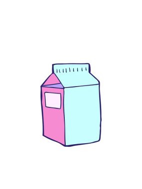 çizgi film süt karton tasarımının hareketli animasyonu