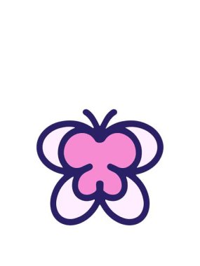 Basit ve sevimli kelebek çiziminin animasyonunu büyütüyorum.