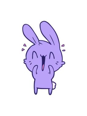 Sevimli tavşan karalamalarının çizgi film efektlerini görüntüle