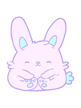 Sevimli çizgi film tavşanının ışıltı etkisi.