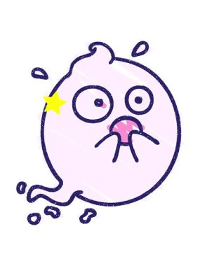 twinkling stars effect animation of Cute Ghost Chalked Drawing