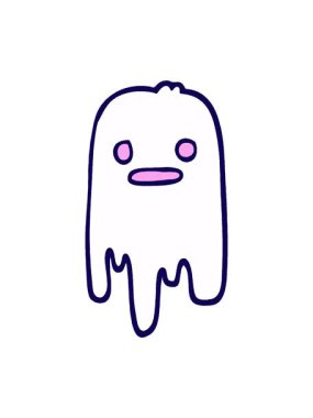 Çizgi roman tarzı hayaletin neon ışık efekti animasyonu