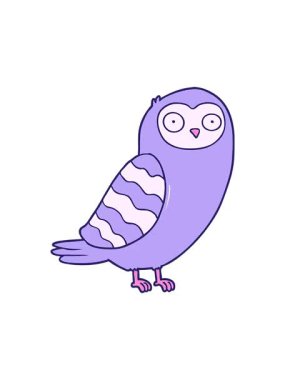 Çizgi film baykuşunun dönen hareket animasyonu