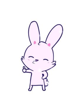 Meraklı tavşan çizgi film çiziminin ışıltı etkisi