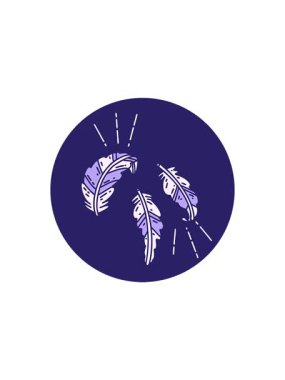 Dövme stili tüylerin yüzen ikonunun satış animasyonu