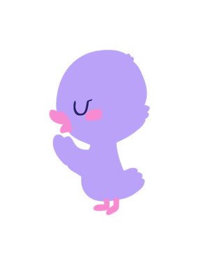 Çizgi film ördek yavrusunun hareketli animasyonu