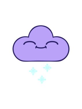 Mutlu bir kar bulutunun sevimli çizgi filminin dönen hareket animasyonu