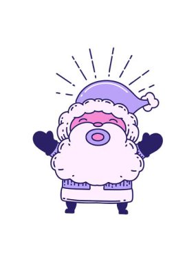 Geleneksel Noel Baba çizgi film karakterinin titreşimli hareketli animasyonu