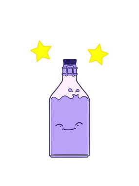 dönen yıldızlar çizgi film eski su şişesinin animasyonu