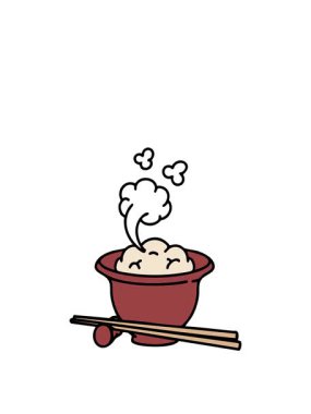 Japon pilavının çizgi filmdeki animasyonunu geleneksel yemek çubuklarıyla genişletiyorum.