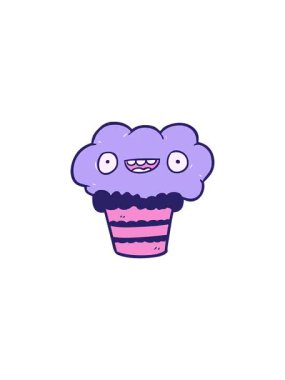 Çizgi film kek tasarımının gösterişli satış animasyonu