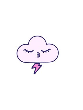 Bir gökgürültüsü bulutunun çizgi filminin yatay titreşimli animasyonu