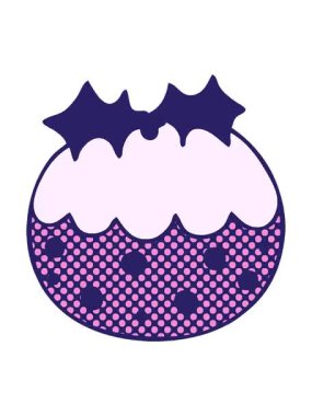 Çizgi roman stili tuhaf noel pudinginin animasyonunu bob ve duraklat