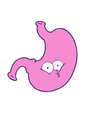 karikatür şişmiş mide animasyonunu bob ve duraklat