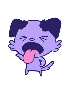 Tiksinmiş bir köpeğin çizgi film efektini canlandırmak