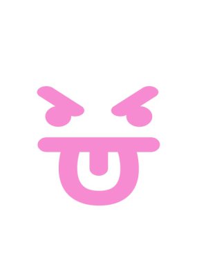 Dil simgesini dışarı çıkaran kötü yüzün hareketli animasyonu