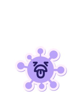 Tiksinmiş virüs çıkartması tasarımının zıplama hareketi animasyonu