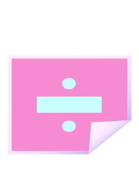 bir bölme sembolünün kare soyma çıkartmasının hareketli animasyonu