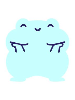 Sevimli kurbağa çiziminin parlak ışık efekti