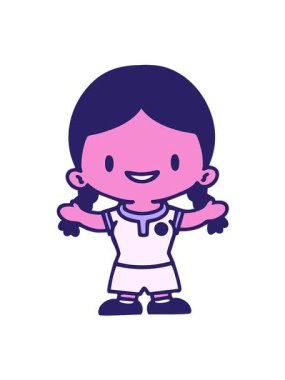 Üniformalı kadın futbolcunun hareketli animasyonu.