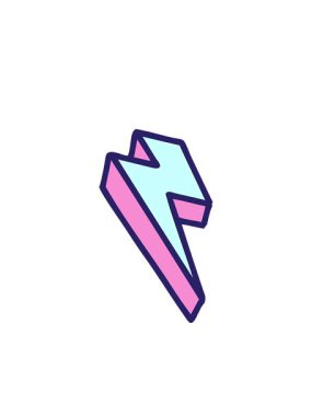 Yanıp sönen radyal çizgiler dövme stili yıldırımın animasyonu