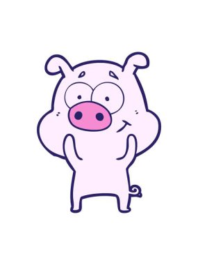 Neşeli çizgi film domuzunun ışık efekti