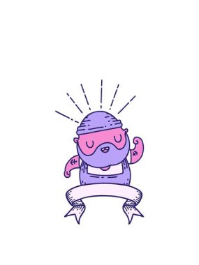 Dövme stili sakallı adam pazılarını esnetiyor.