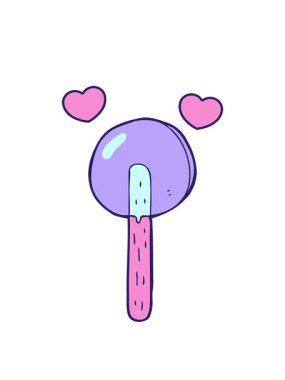 dönen kalpler çizgi film lolipop çiziminin animasyonu