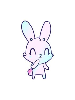 Tavşan çizgi film çiziminin basınçlı animasyonu