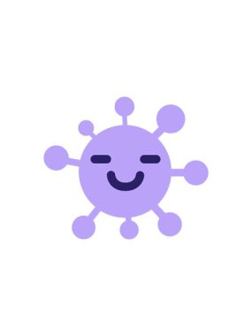 Basit mutlu virüs çizgi filminin radyoaktif ışıldayan animasyonu