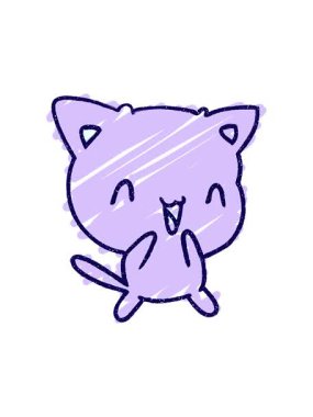 neon light effect animation of Happy Cat Chalk Drawing