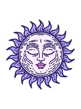 Parlayan güneşin ikonik dövme şeklindeki görüntüsünü salla ve durdur