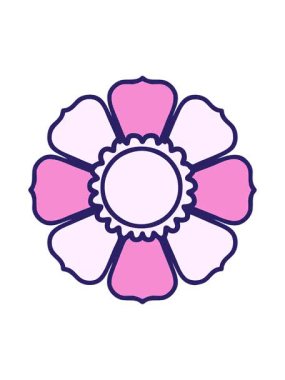 Dövme stili dekoratif bir çiçeğin çizgi filminin basınçlı canlandırması