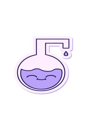 sevimli bir karikatür bilim deneyinin yapışkan hareketli animasyonu