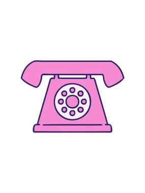 Eski tarz telefon çiziminin dönen hareketli animasyonu