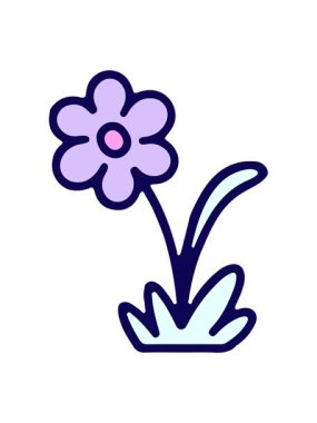 Basit çiçek elementinin neon ışık efekti canlandırması