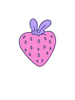 Kalk ve süzül el animasyonu çizilmiş karikatür taze çilek