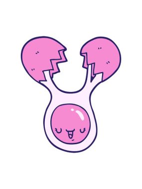 Kırık yumurta karikatürünün basınçlı animasyonu