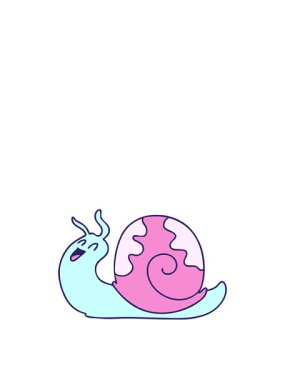 Garip çizgi film salyangozunun hareketli animasyonu