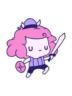 Çizgi film illüstrasyonu kawaii şirin viking çocuğunun hareketli animasyonu