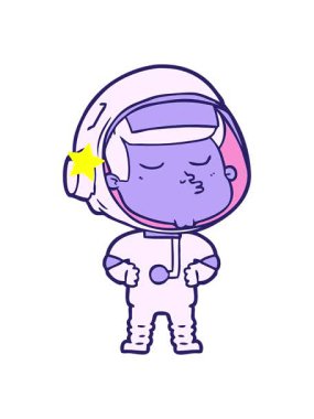 Parlayan yıldızlar kendine güvenen astronot çizgi filminin animasyonunu etkiler.