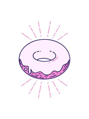 Geleneksel dövme tarzı buzlu çöreğin parlak ışık efektleri