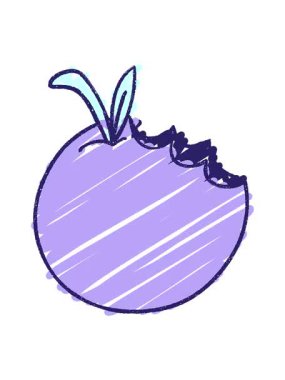 Bitten Apple Tebeşir Çiziminin pixelize etkisi canlandırması