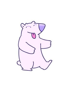 Dikkat çekici, gölgeli kutup ayısı çizgi filminin gradyan animasyonu