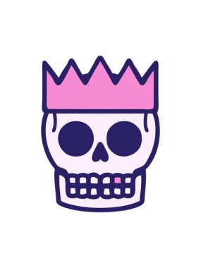 bir kafatasının ve tacın ikonik dövme şeklindeki görüntüsünü bob ve duraklat