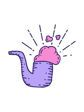 Geleneksel dövme stili sigara piposunun çiziminin basınçlı canlandırması