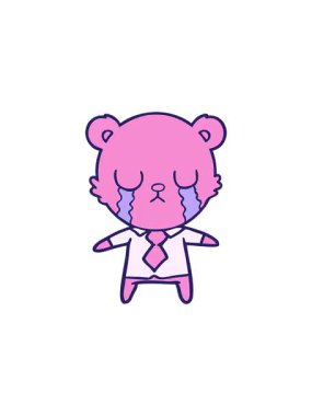 Ağlayan çizgi film ayısının gösterişli satış animasyonu