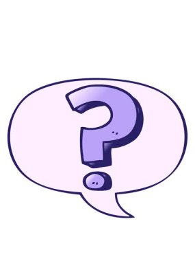 karikatür soru işaretinin hareketli canlandırması konuşma baloncuğu yumuşak gradyan biçiminde